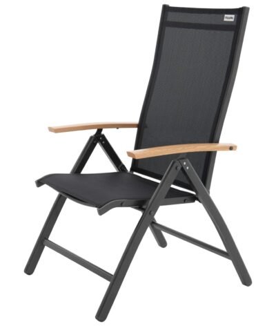 Chaise pliante Doppler EXPERT 75x60x110cm aspect bois anthracite/noir