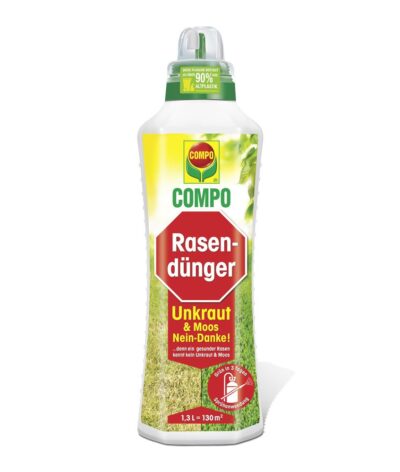 Engrais pour pelouse COMPO Désherbant et anti-mousse 1,3 L