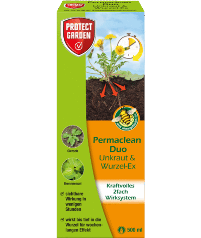 Protect Garden Permaclean Duo – Éliminateur de Mauvaises Herbes & de Racines 500ml