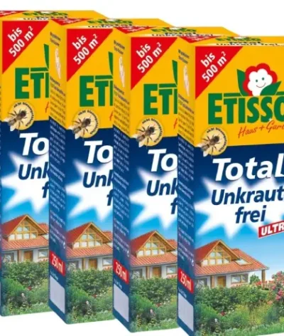 Frunol Etisso ULTRA 360° (successeur du Roundup Universal) – Éradication Totale des Mauvaises Herbes 4 x 250 ml